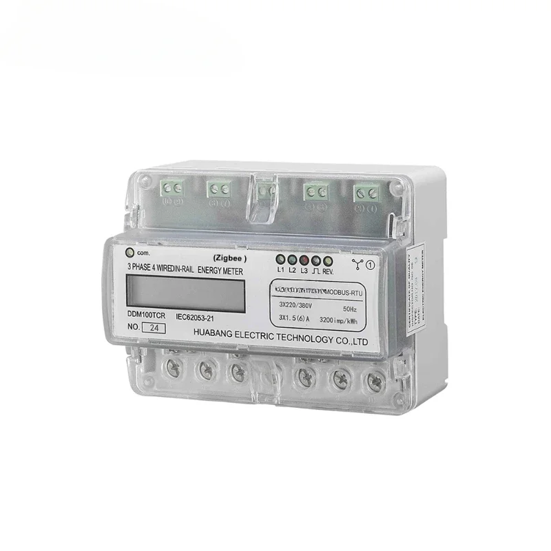 remote control with latching relay embed Three phase four wire din rail ZIGBEE smart electricity meter