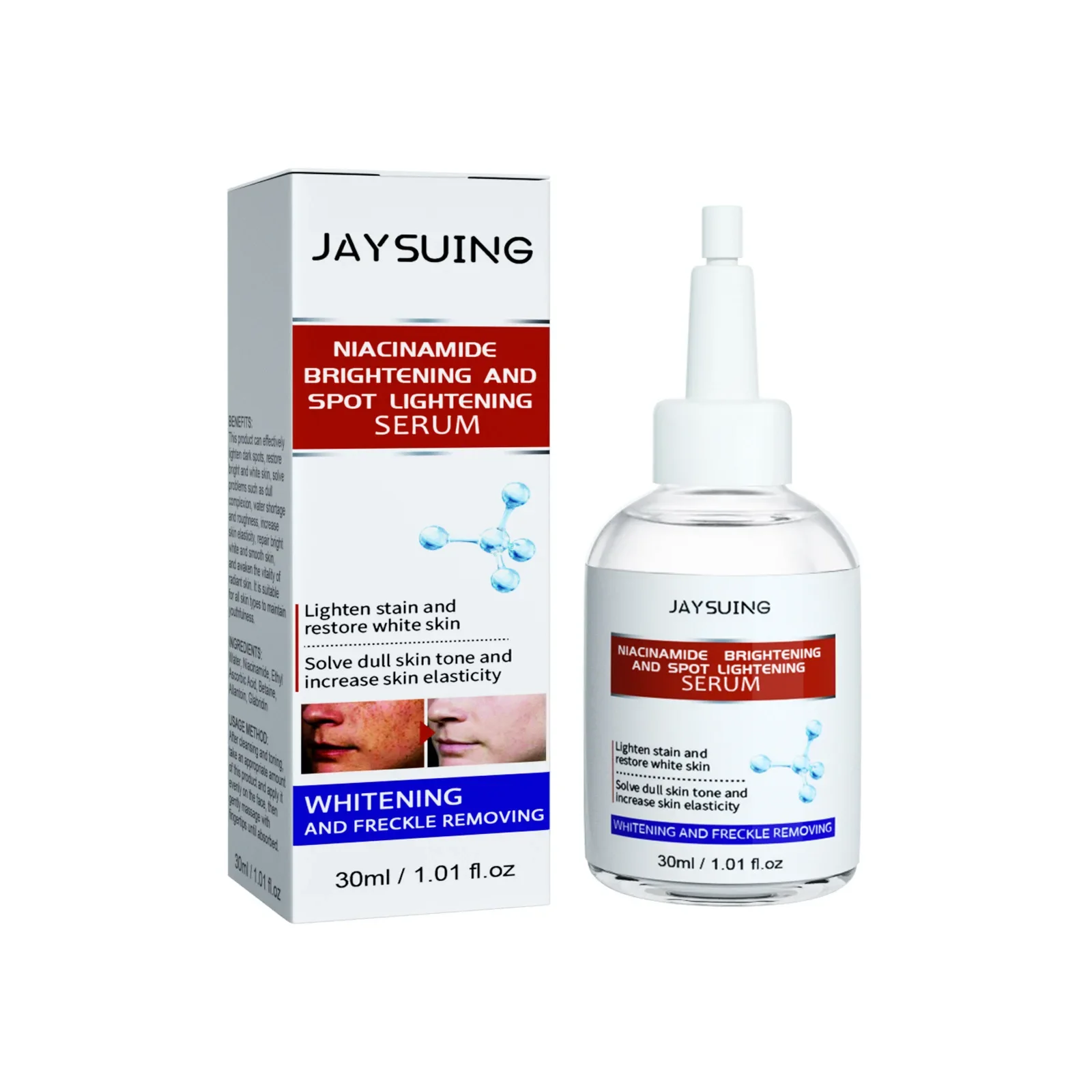 

Hot-selling Jaysuing Nicotinamide Brightening Blemish Whitening Essence Removes Dark Spots Hydrating Essence