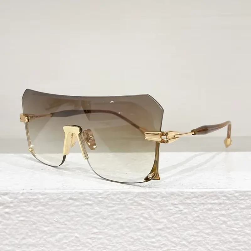 

ins 153 Irregular Rimless Big Frame High Quality UV400 Outdoor Personlized Punk Gradient Brand Designer UV400 Outdoor Eyeglasses