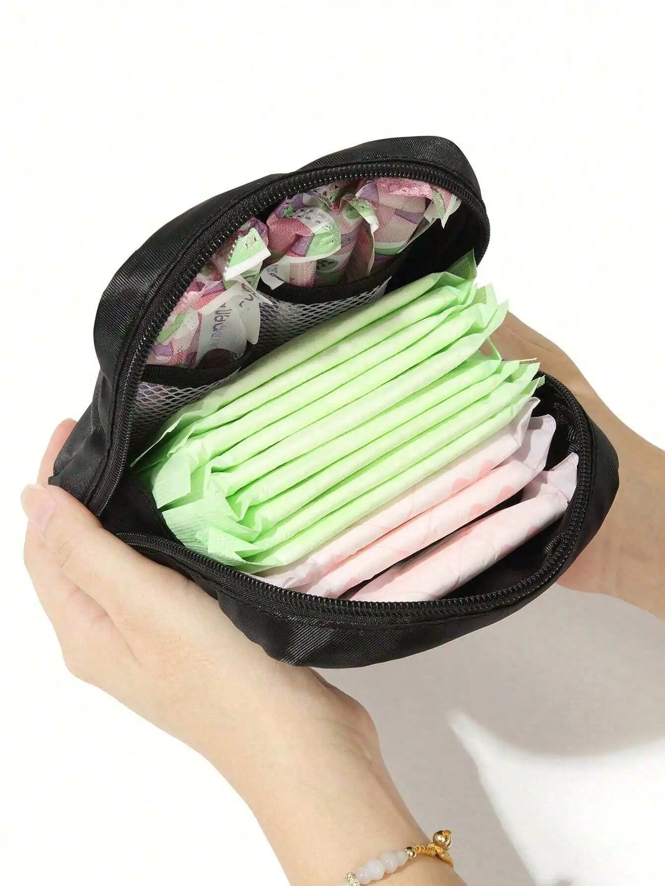 Minimalist Corduroy Functional  Bag,Multifunctional Sanitary Napkin  Bag Small Square Bag Ins Japanese Sweet Square Makeup Toile