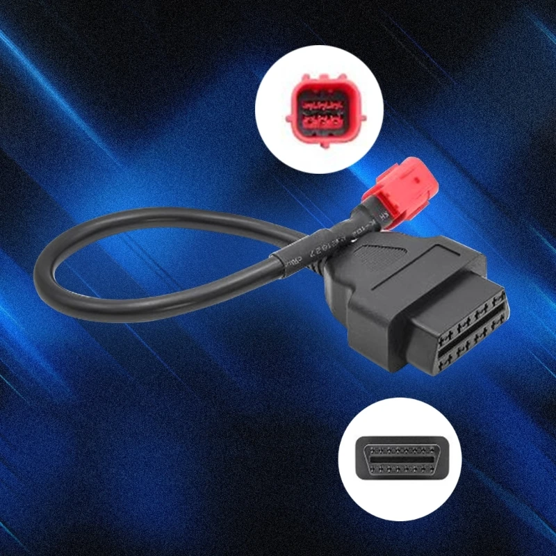 Car Diagnostic Tool Adapter Extension Cable Connector 16 Pin to 6 Pin OBD2 USB Interfaces Fit for Motorcycles Programing