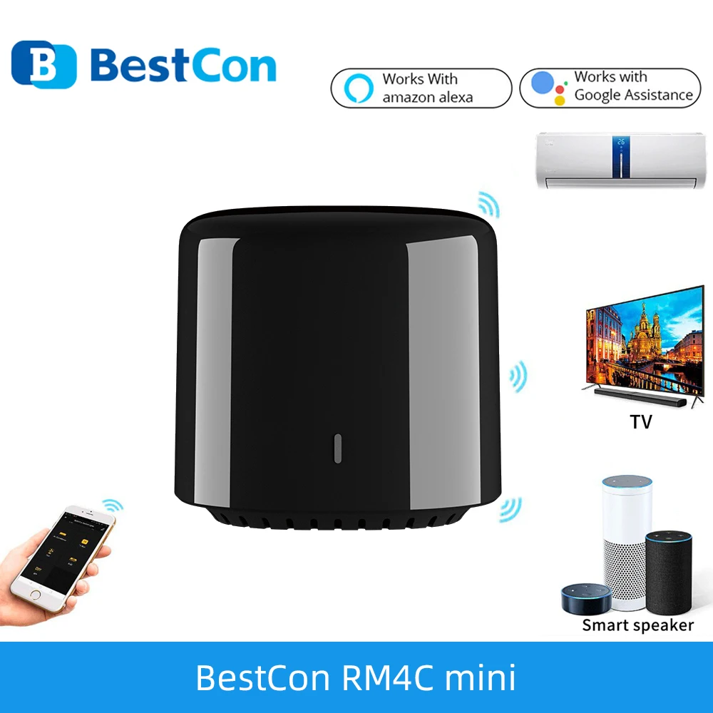 

Broadlink BestCon RM4C Mini WiFi Smart Switch IR Remote Control Universal Remote controller Compatible with Alexa Google Home