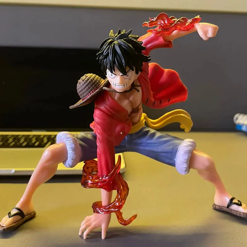 One Piece Anime Action Figure para crianças, Luffy, estilo de batalha, estatueta, brinquedo de coleção, boneca desktop, ornamento, desenhos animados, 17cm