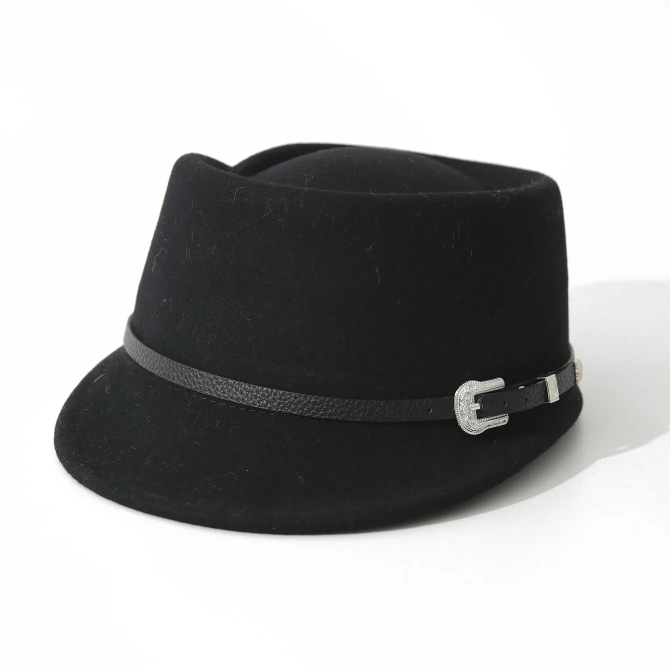 Pure Wool Newsboy Hat, Japanese Korean Ring Concave Top Jockey Cap, High End Fashion Show Mini Fedora