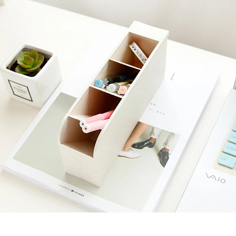 4 قطع من منظمات المكتب وحامل القلم الإبداعي ومنظم قرطاسية سطح المكتب