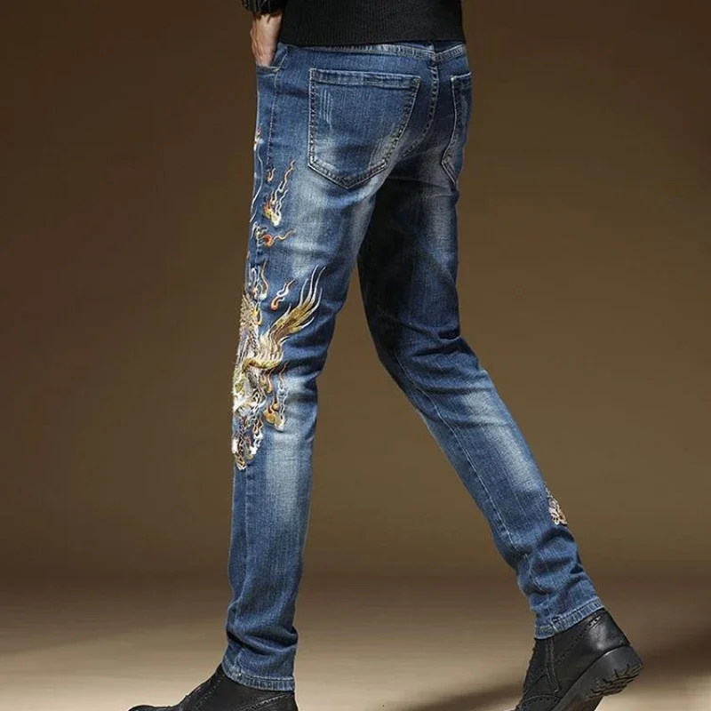 جرافيك رجل كاوبوي السراويل الأصلية Y 2k خمر ملابس الخريف الجمالية السراويل العادية مكدسة جديدة في جينز Harajuku للرجال