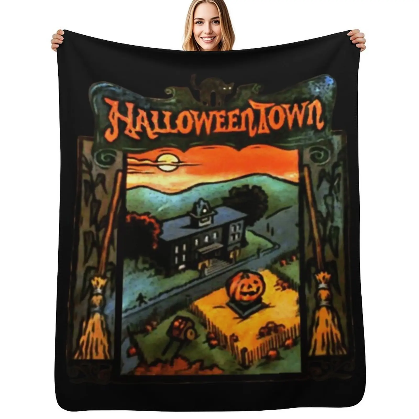 

Halloweentown Book Classic . Throw Blanket Kid'S Flannel Sofas Decorative Sofa Blankets