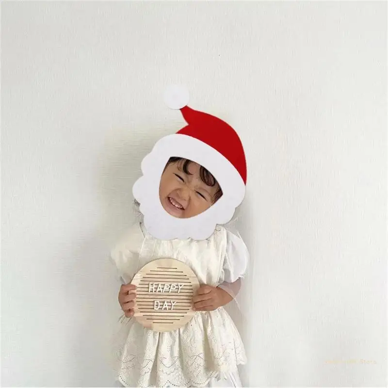 Y4UD Portable Easy to Wear Santa Mask Decoratio for Christmas Party and Festivities