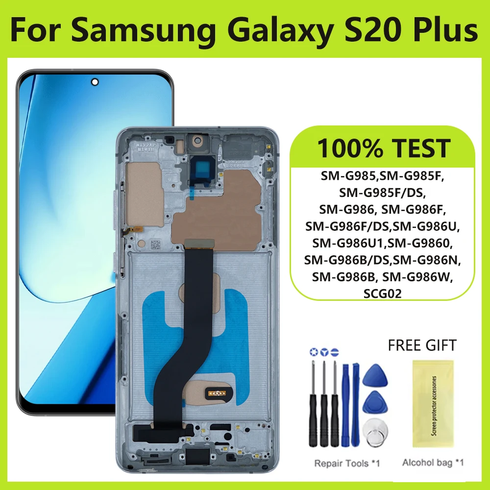 TFT Screen For Samsung Galaxy S20 Plus S20plus G985 G985F G985F/DS LCD Display Touch Screen Assembly Digitizer Replacement