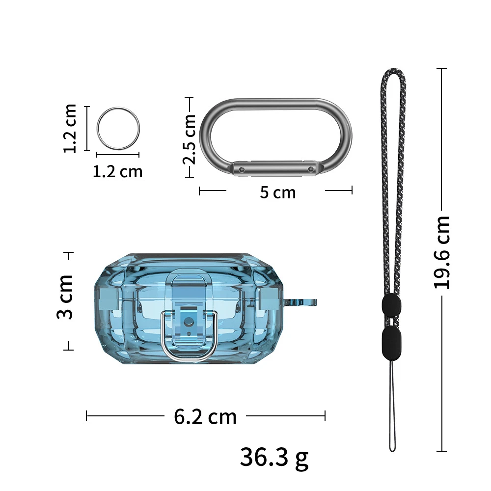 Transparent Case for Samsung Galaxy Buds 2 for Samsung Galaxy Buds Pro for Galaxy Buds Live Earbuds Cover with Lanyard