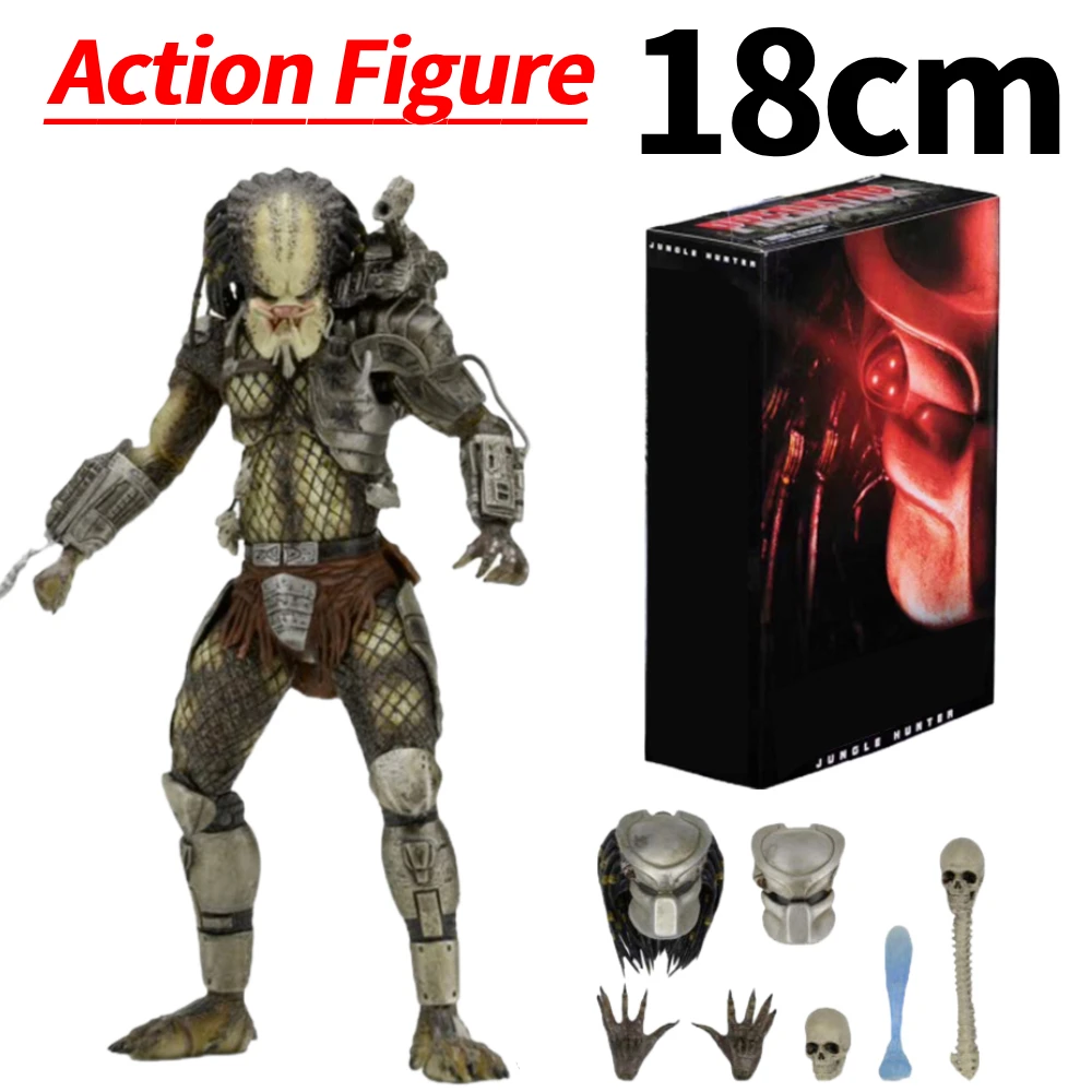 NECA Predator Jungle Hunter Modello da collezione Giocattolo PVC Cemento Giungla Action Figure Modello da 7 pollici per ragazzi Uomini Regali