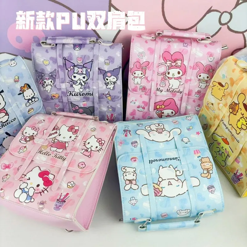 

New Sanrio Bag Kawaii Mymelody Kuromi Cinnamoroll Pom Pom Purin Pochacco Handbag Shoulder Bag Anime Stuffed Backpack Girls Gift