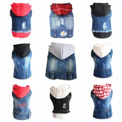 Pet Hoodie Jacket For Dog Jeans Spring Dog Clothes Fashion Cool Denim Shirt Puppy Vest Cat Cowboy Coat for Small Medium Dogs