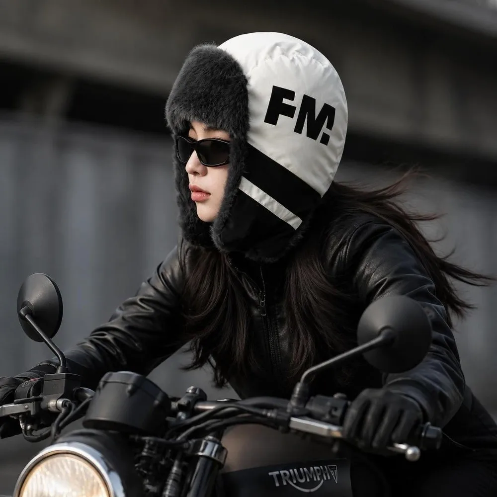 Thickened Winter Trapper Hat Warm Ear Protection Motorcycle Riding Hat Water-repellent Comfortable Cycling Caps for Women Men