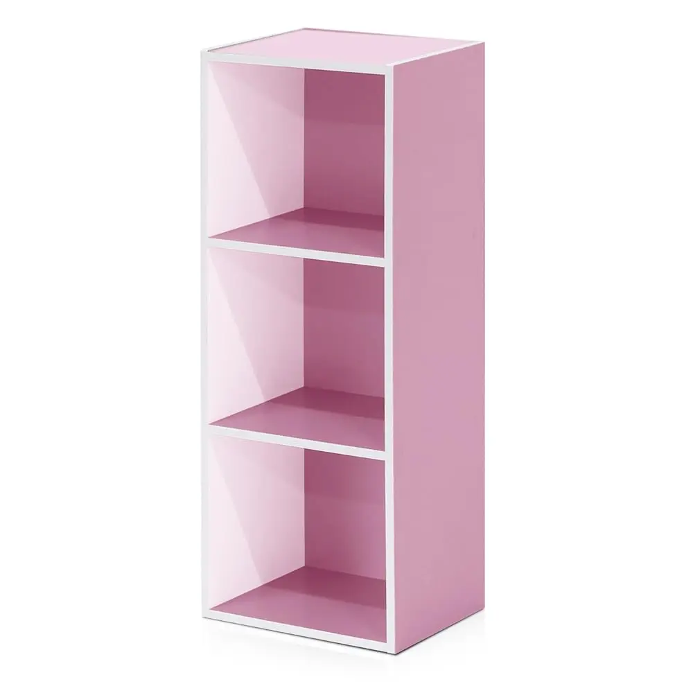 

3-Tier Open Shelf Bookcase, White/Pink 11003Wh/Pi