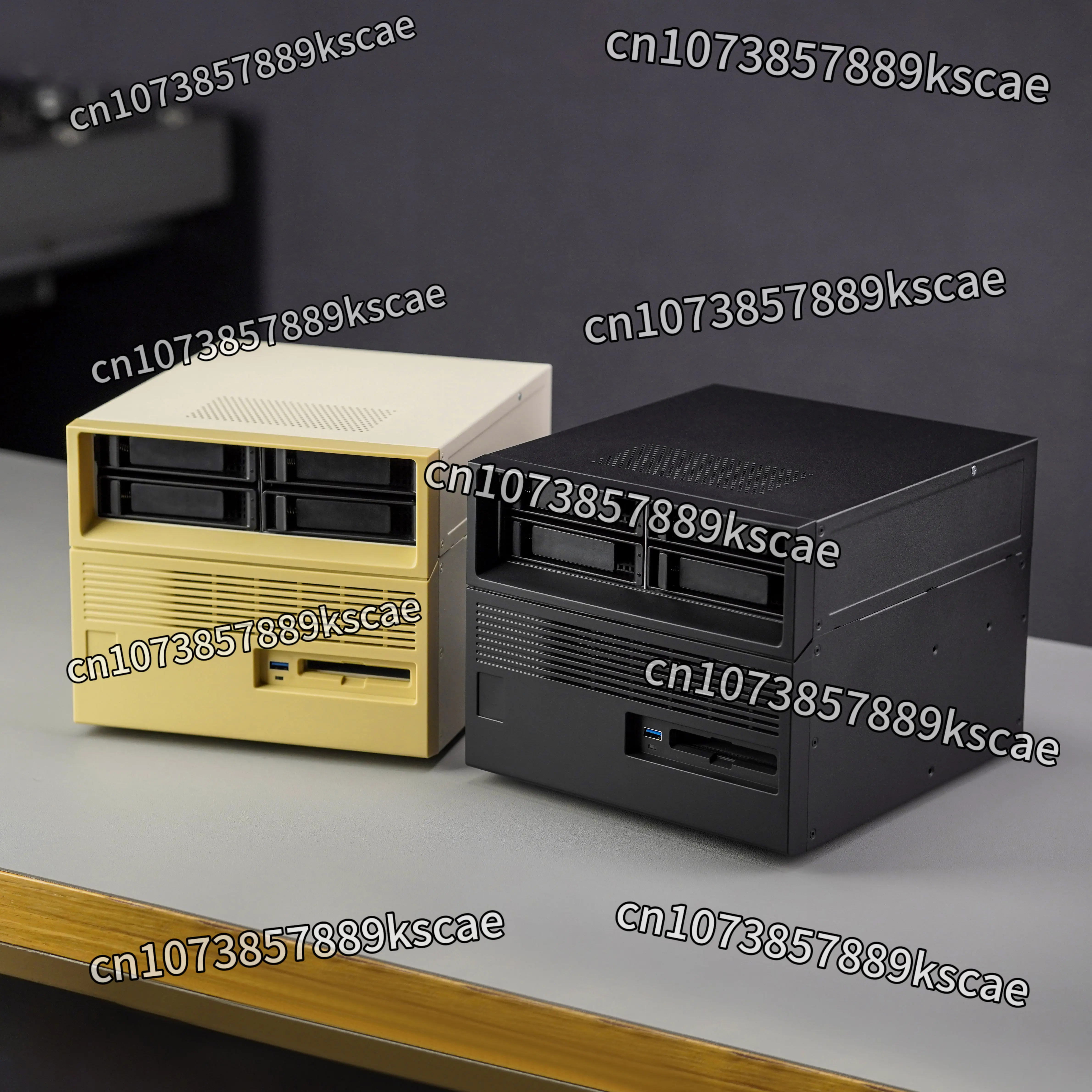 4+2 Bay Retro Hard Drive NAS Enclosure Snail Fly Bull Black Group SFX Power Supply Empty Chassis - No Hardware Included