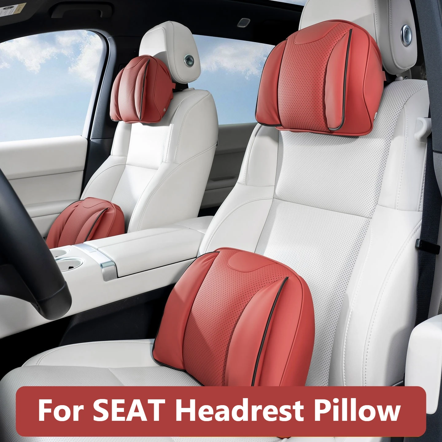For SEAT Car Headrest Pillow Neck Pillow Premium Luxury Ultra Soft Fit Ibiza Leon Arona Ateca Tarraco Auto Interior Accessories view 3