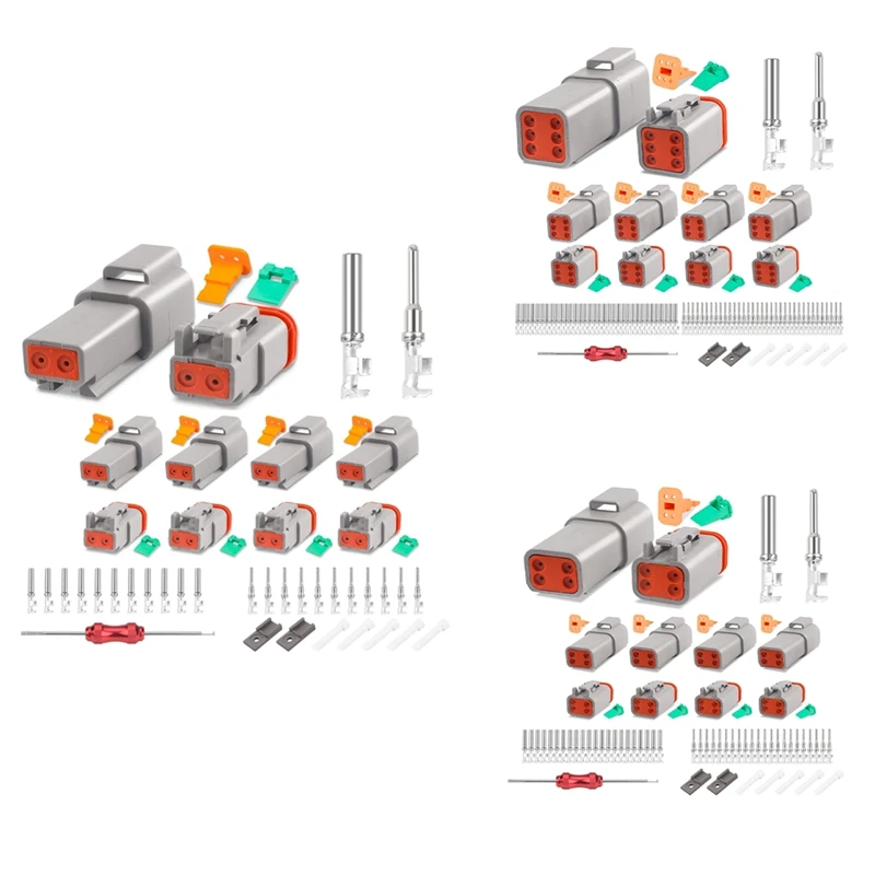 

Комплект 2-контактных коннекторов DT, водонепроницаемый коннектор DT, размер 16, штампованные контакты, прочные Уплотнительные заглушки для автомобиля, грузовика, мотоцикла, 5 комплектов