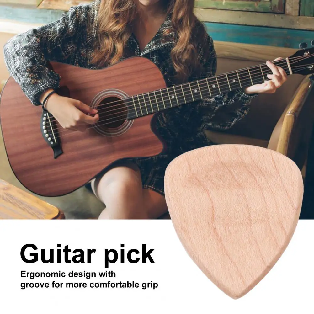 Handmade Guitar Pick Handcrafted Wooden Guitar Pick Smooth Surface Compact Size Portable Accessories for Guitarists Burr-free