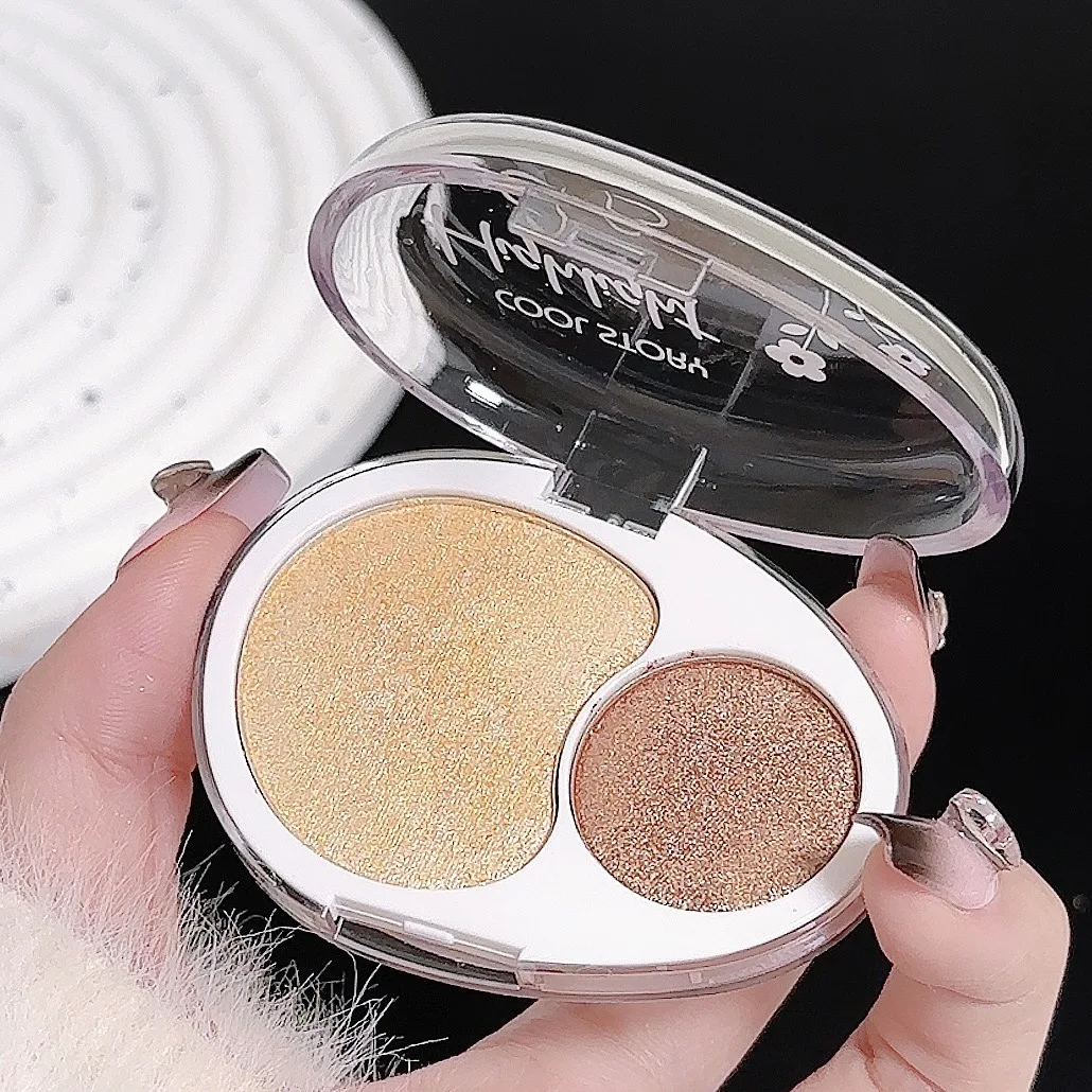 Tweekleurige markeerstift Romige aardappelpuree Diamantpoeder Lichaamsmarkeerstift Gezichtscontouren Glitterafwerking Poedermarkering