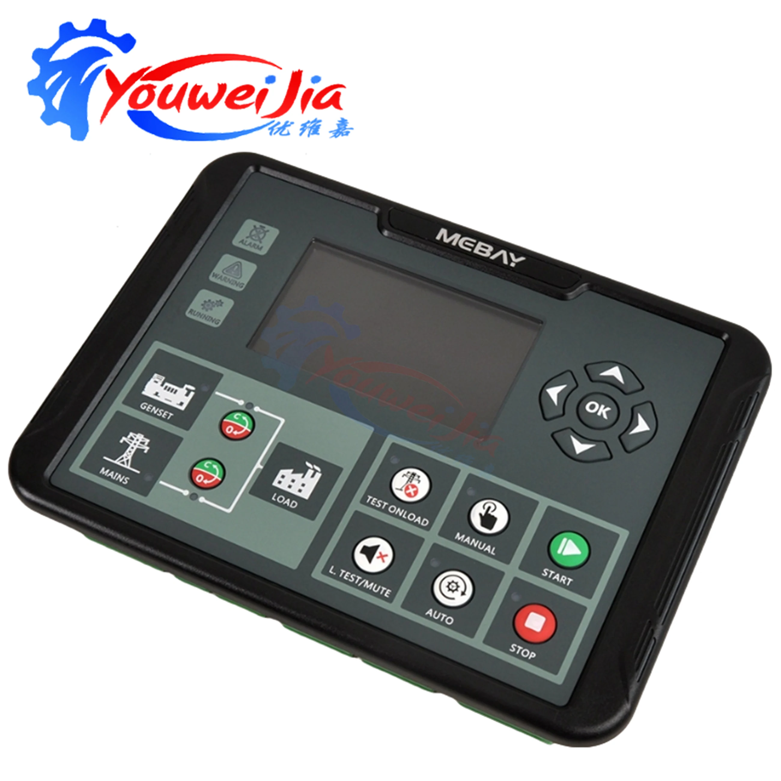 Controlador paralelo de motor generador diésel DC100D Mebay con placa de Control LCD y interfaz de comunicación CAN