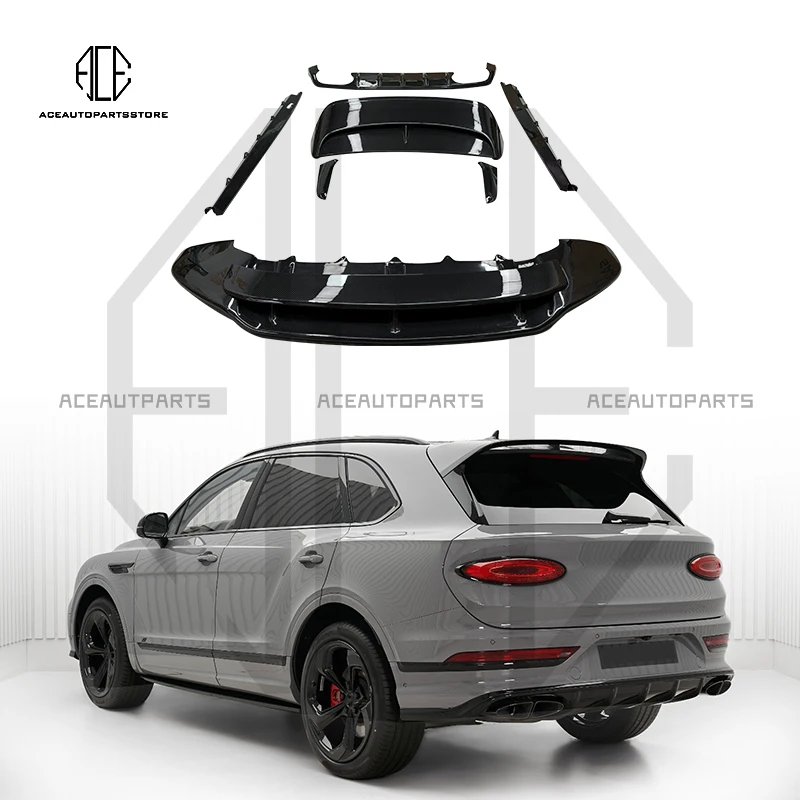 New Facelift V8S Style Carbon Fiber Front Lip Rear Diffuser Lip Ducktail Spoiler Body Kit For Bentley Bentayga Bodykit 2020