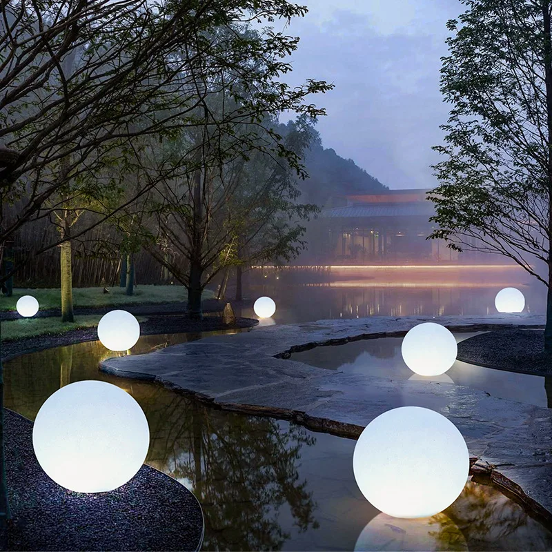 Boule lumineuse LED flottante RVB avec télécommande, paysage extérieur, lampe aste USB étanche, décoration de piscine