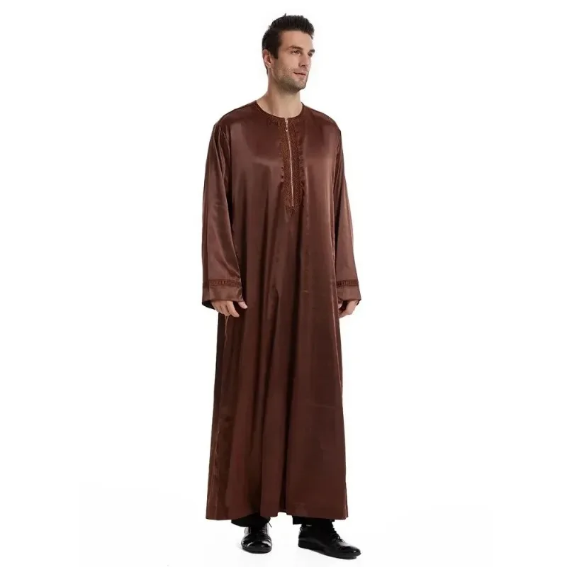 Jubba Thobes Kaftan Abaya Dubai, vestido musulmán árabe, Ramadán Eid, ropa de oración, bata musulmana para Hombre