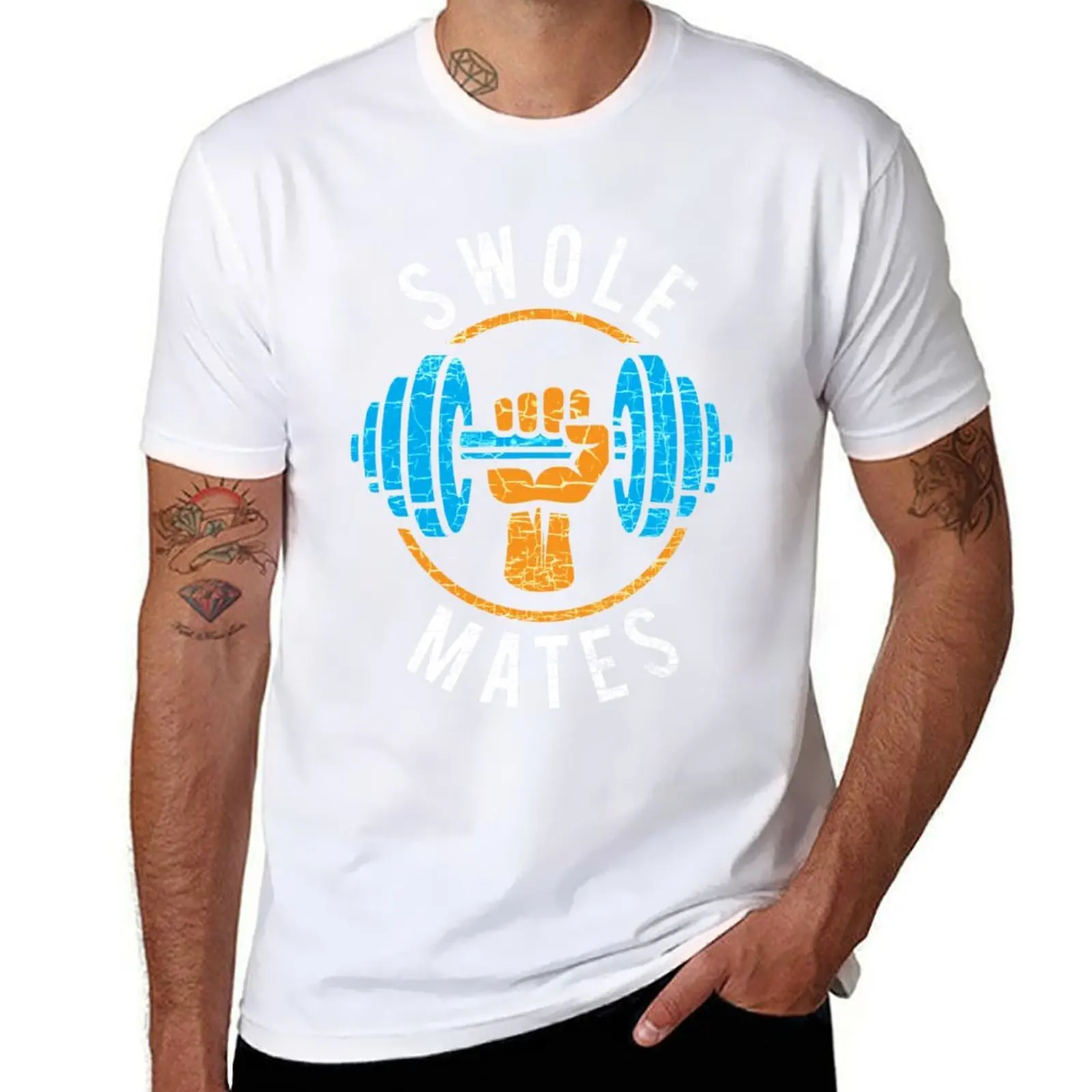 

Футболка SWOLE MATES с рисунком, мужские футболки, мужская хлопковая футболка