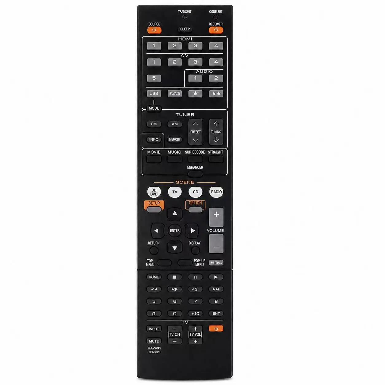 RAV491 ZF30320 Replacement Remote Control For YAMAHA RX-V571 RX-V767 RX-V867 RRX-V367BL RX-V371BL RX-V467BL RX-V567BL RX-V375C