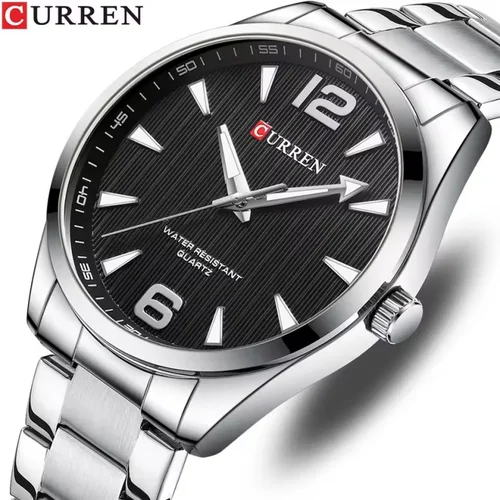 Imagen 2 del producto Reloj CURREN 8434 de marca a la moda para hombre, resistente al agua, luz nocturna, elegante correa de acero inoxidable para negocios, reloj de regalo para hombre, reloj para hombre