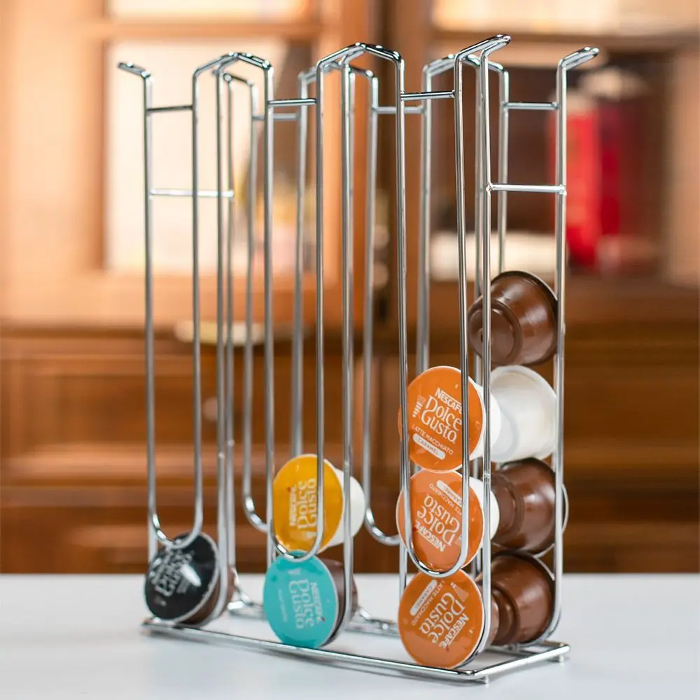 

Вращающаяся полка для капсул для кофе, органайзер для капсул Dolce Gusto, металл 360° ° Полка для дисплея, спиральная подставка для кофейных стручков, кофейная станция