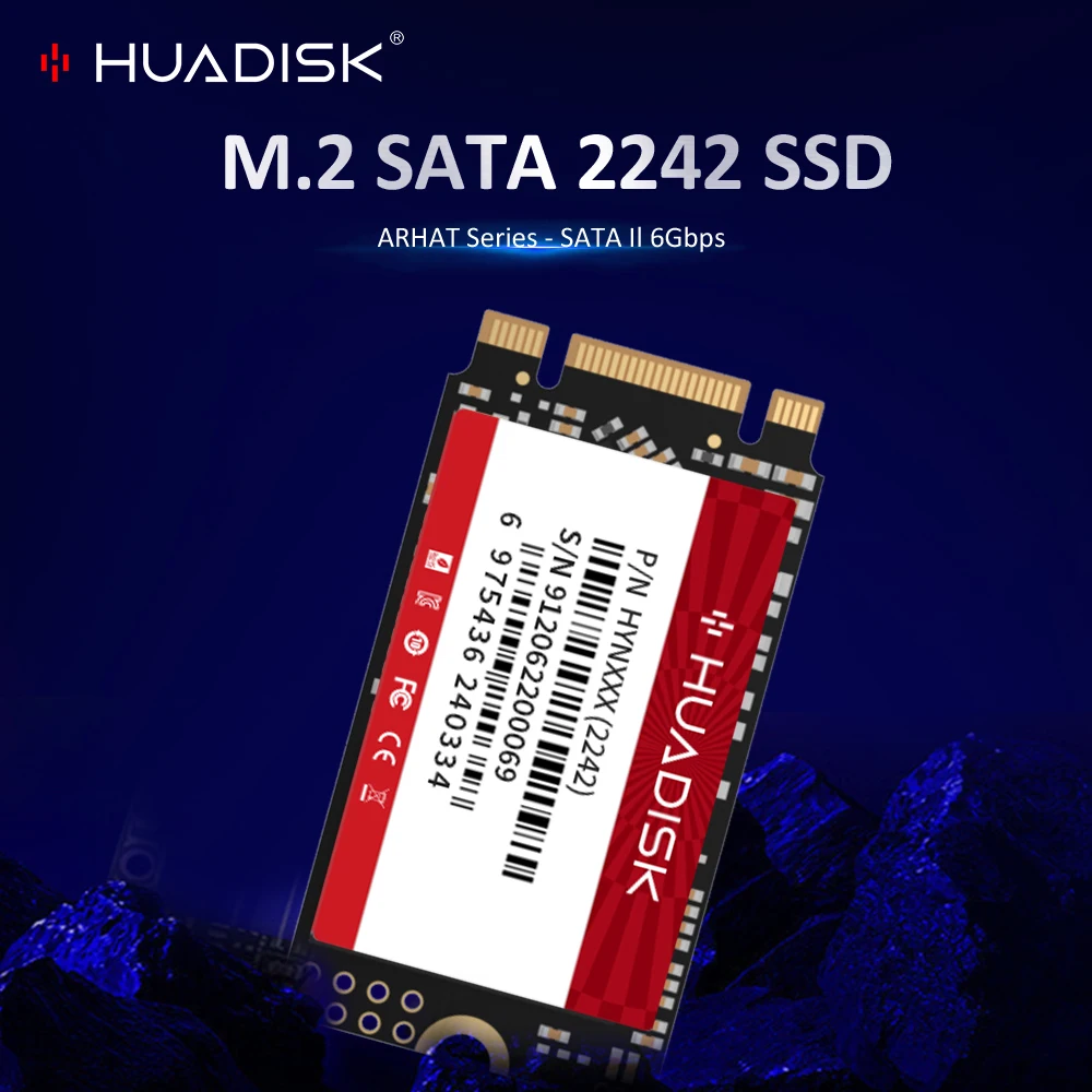 HUADISK M.2 SATA SSD 128GB 256GB Internal Solid State Drives M2 NGFF 2242 1TB 2TB Hard Disk For Desktop Thinkpad