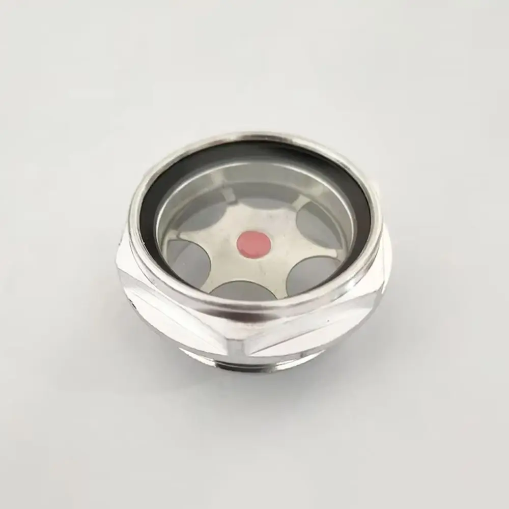 1Pcs G1/4 G3/8 G1/2 G3/4 Oil Sight Window G1 G1-1/4 G1-1/2 BSP NPT Aluminum Oil Level Sight Glass Tempered Glass Male Thread