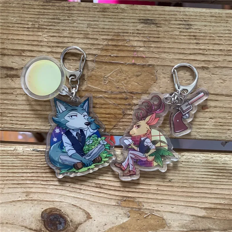 Anime Keychain Strap Legosi Louis Wolf Deer Hangup Acrylic Keyring Hanging Accessories  6cm