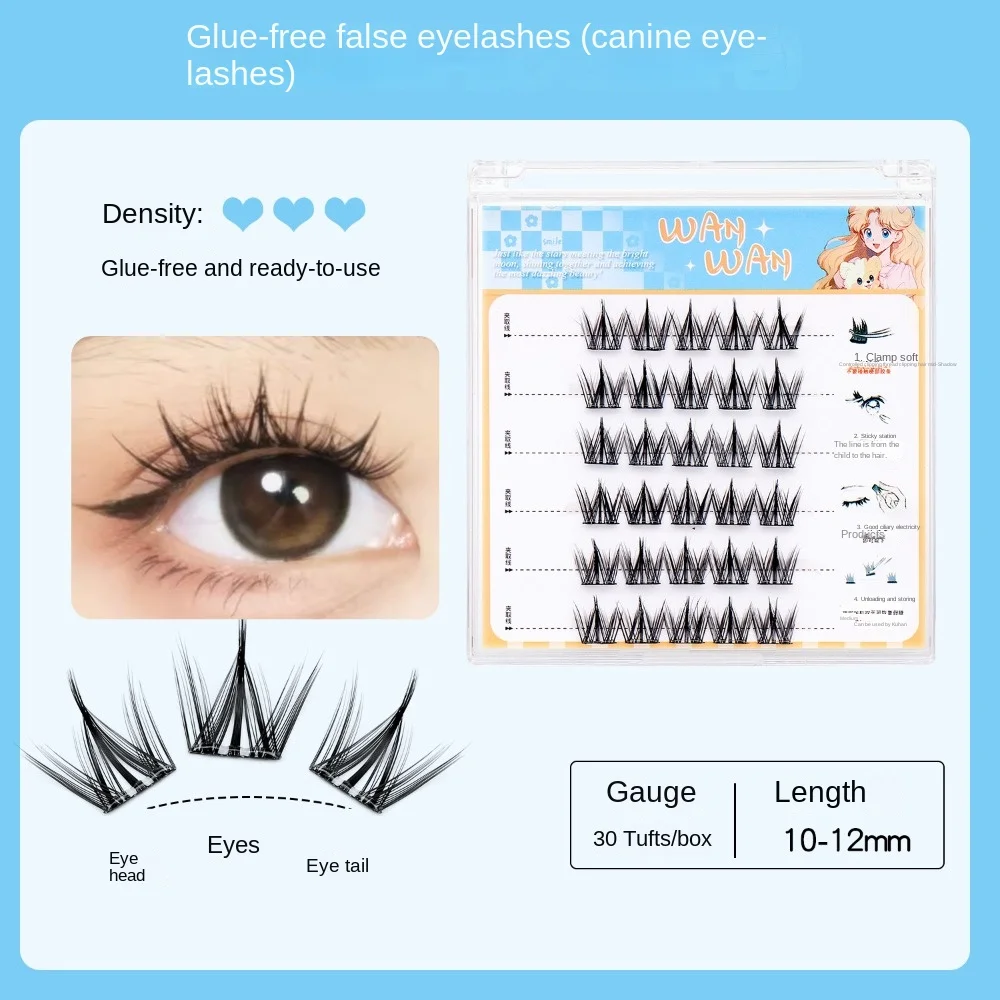 Zoete zelfklevende wimperclusters DIY make-up zelfklevende valse wimpers Individuele langdurige valse wimperclusters Dames/meisjes