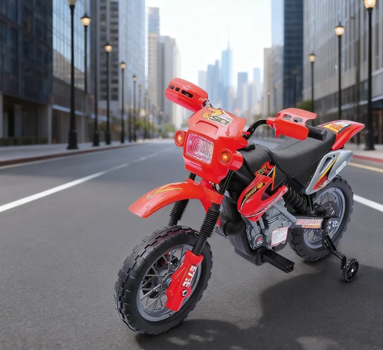 

Kids Electric Ride On Toy 6V Motorcycle with LED Lights
