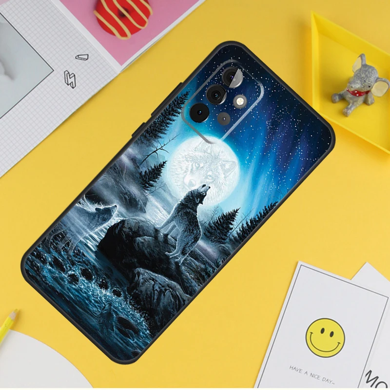 Animal Wolf Galaxy Case For Samsung Galaxy A55 A35 A25 A15 A51 A71 A12 A32 A52 A13 A33 A53 A14 A34 A54 Coque