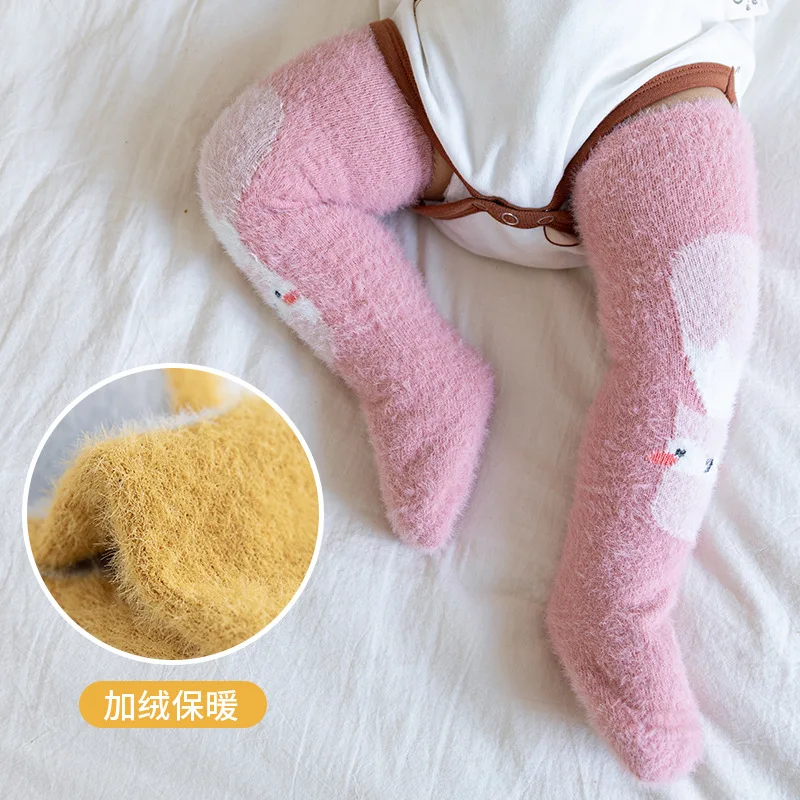 2024 Fall and Winter New Thickened Mink Children's Stockings Boys and Girls Stockings