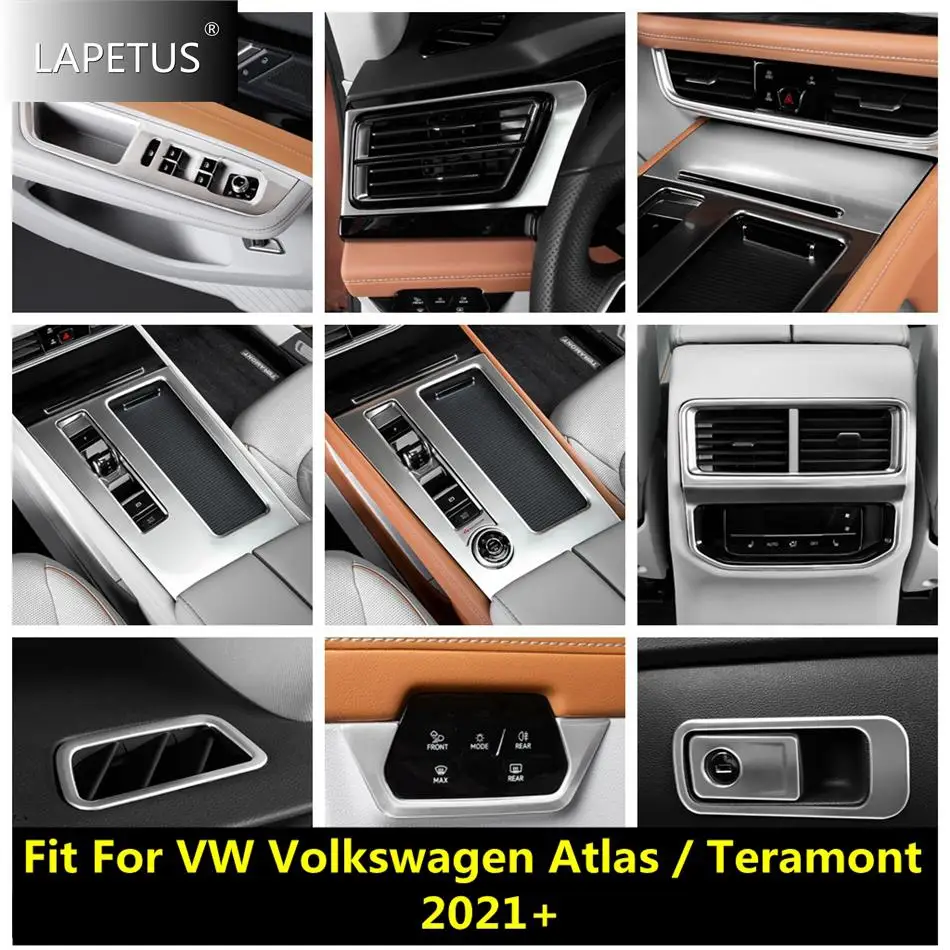 

Silver Air Vent / Handle Bowl / Head Lights / Glove Box Cover Trim For VW Volkswagen Atlas / Teramont 2021 2022 Auto Accessories