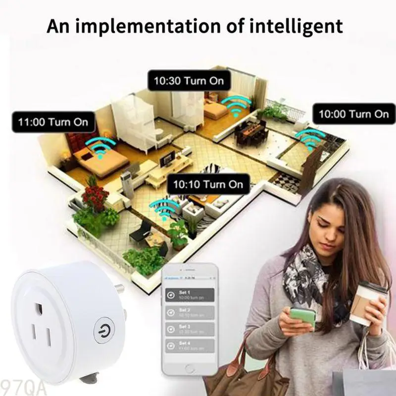 

97qa mini для Plug Home Wi-Fi Wable Work Alexa Protector Remote Voice Contract