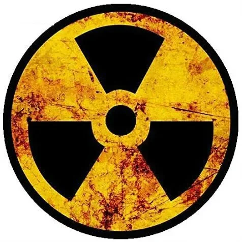 7x7cm Radioactive Nuclear Warning PVC Sticker 1Pcs Rustic Symbol Decal For Car Bumper Laptop Decor