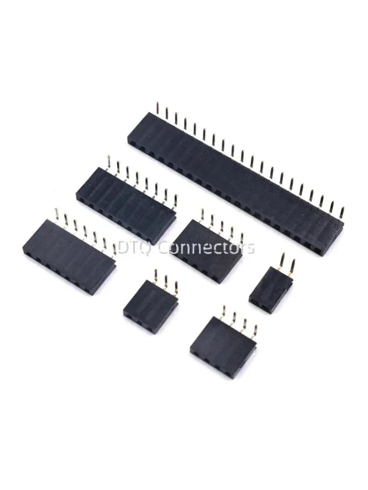 10 pièces 1X/2/3/4/5/6/8/10/40 broches simple rangée Angle droit femelle broche en-tête 2.54MM pas bande connecteur prise 3p/4p/6p/8p/20p/40p