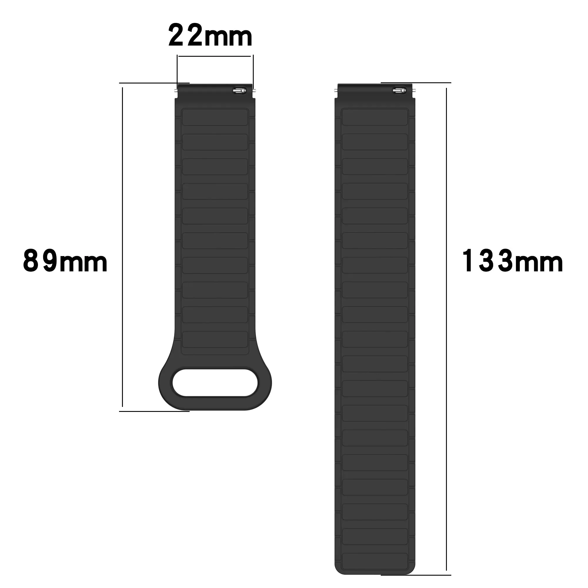 22mm Magnetic Loop Silicone Strap For Xiaomi Watch S4-S3-S2-S1 / Colro 2 For Haylou Solar LS05 / LS05S /LS04/LS10/GST Bracelet