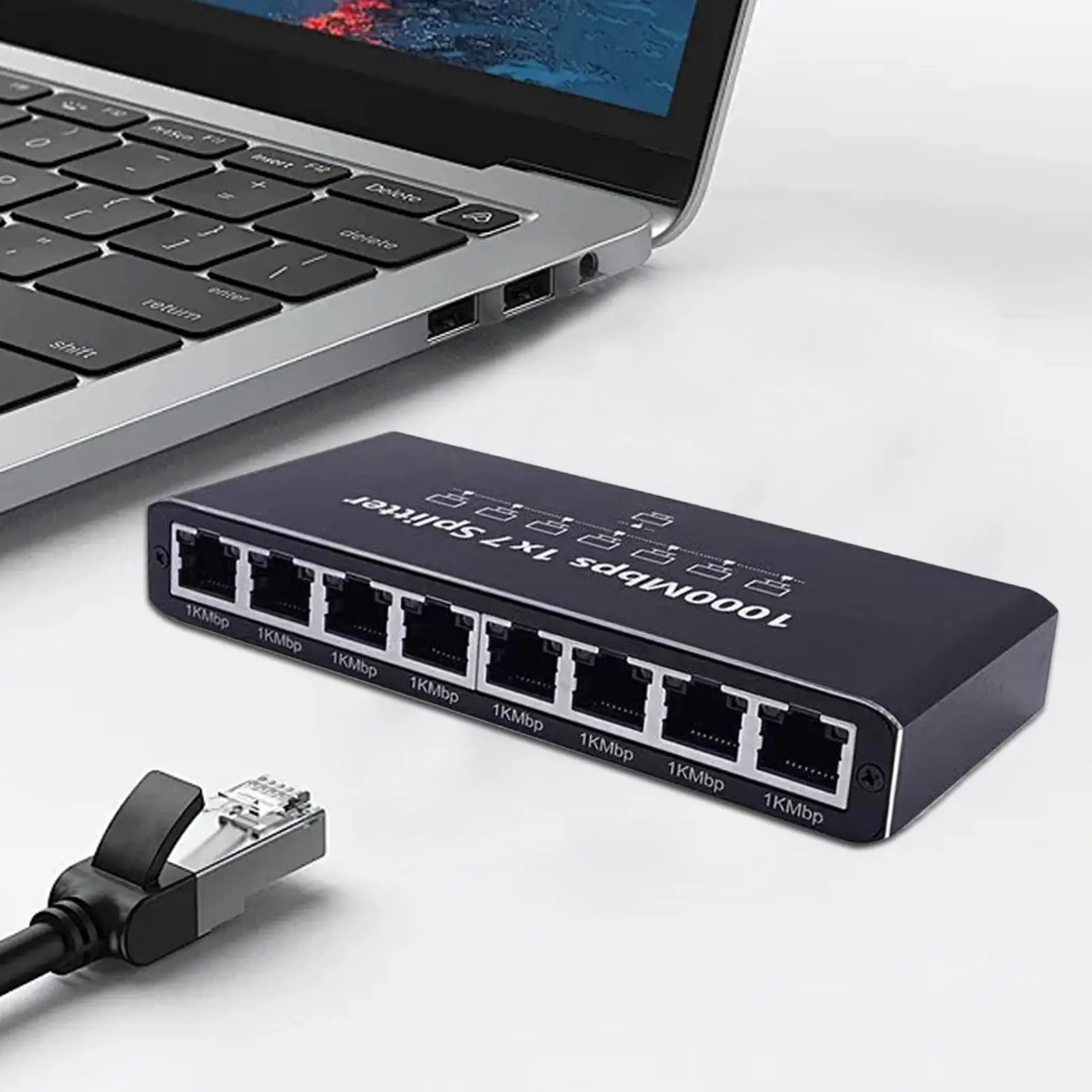 Интернет-сплиттер, 8-портовый сетевой разветвитель, адаптер 1000 Мбит/с, портативный удлинитель Plug and Play для настольной потоковой передачи на стене дома