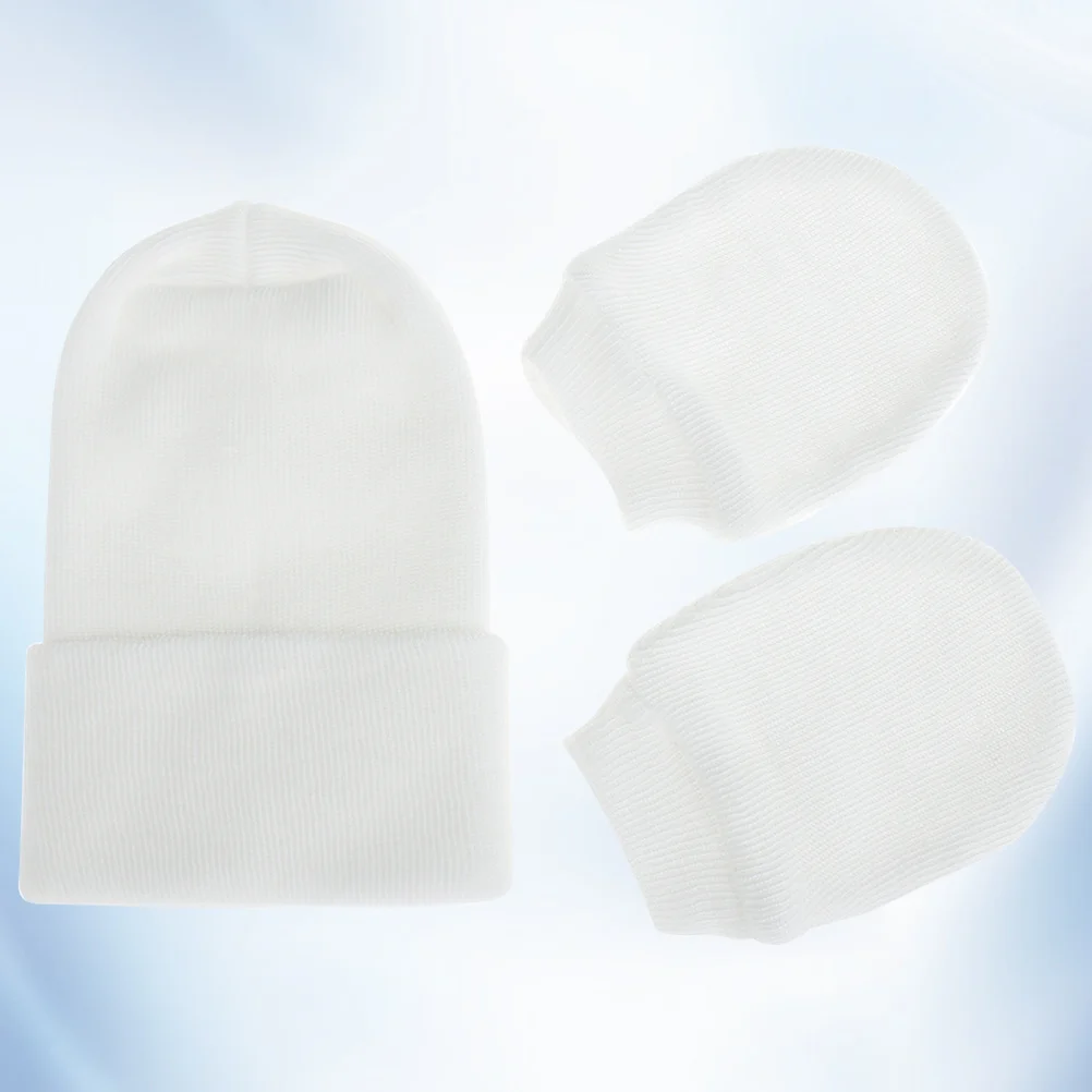 1 مجموعة قبعة القطن قبعة شريطية تصميم دافئ لينة مريحة قفازات اكسسوارات الشتاء في الهواء الطلق