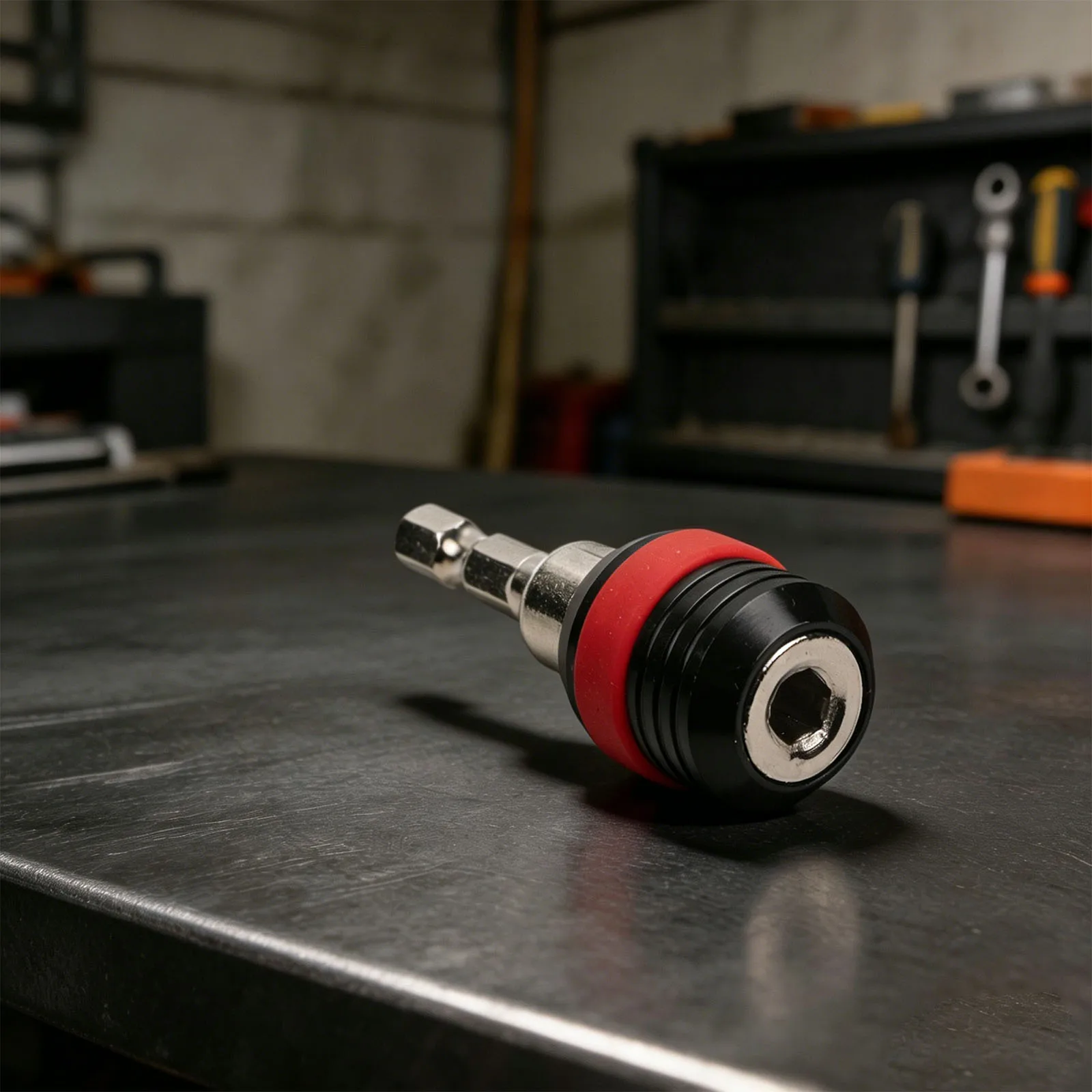 Quick Change Adapter Bit Holder For Wood Framing Black Silver Quick Release Bit Holder Compatible With Single Screw Extractors