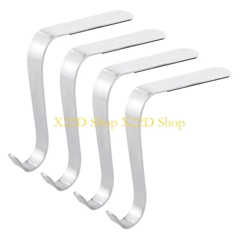 X22D 4pc Set of Stylish Christmas Stocking Holders for Mantels and Fireplaces