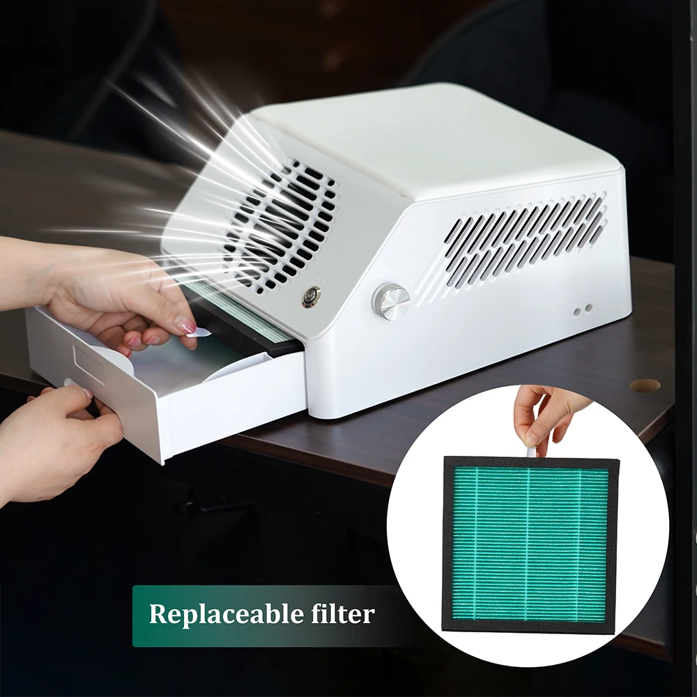 120w Multi-Functional Nail Dust Collector Powerful Suction Nail Extractor Vacuum With Armrest for Nail Polishing and Salon