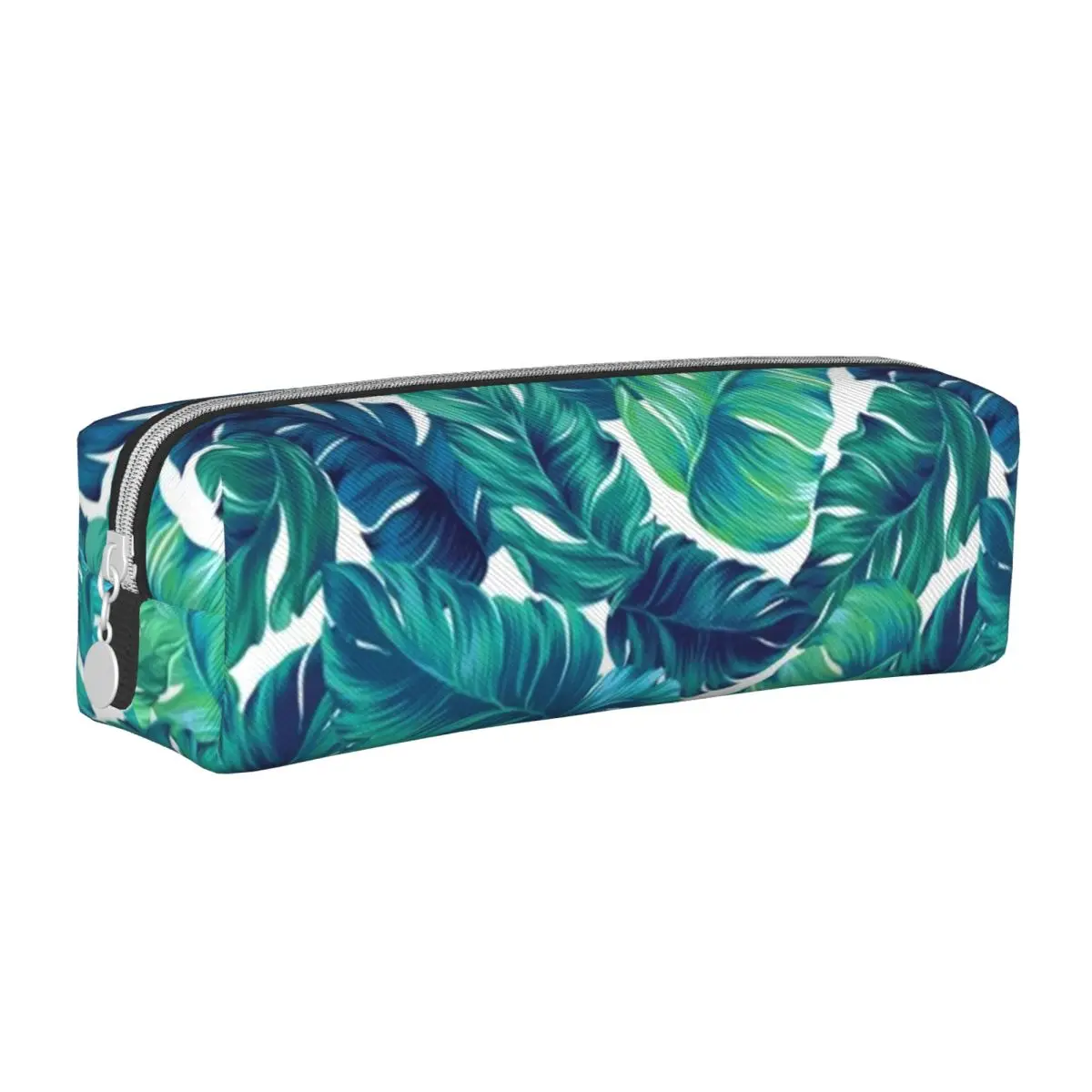 Fashion Pencil Case Tropical Print Pencil Pouch Banana Leaf School Pencil Cases Boy Girl PU Leather Design Stationery Organizer